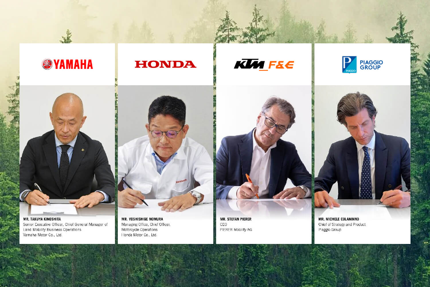 Acuerdo Yamaha, Honda, KTM, Piaggio sobre baterías eléctricas para motos