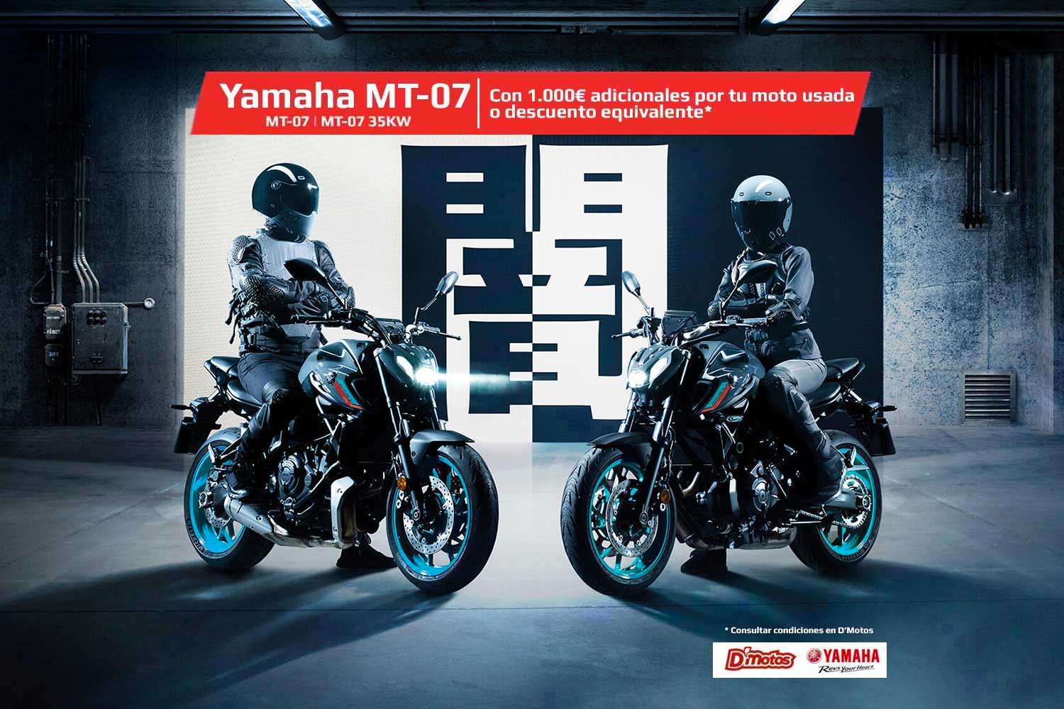 Promoción MT-07 de 2024 con 1000 de sobretasación o descuento equivalente