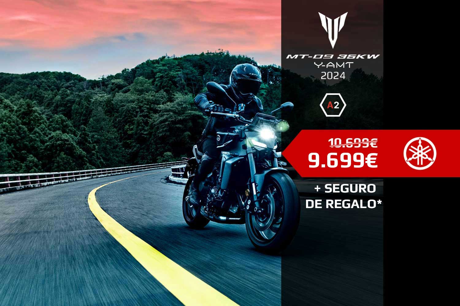 MT-09 35KW Y-AMT 2024 con 1.000€ de descuento y seguro a terceros de regalo
